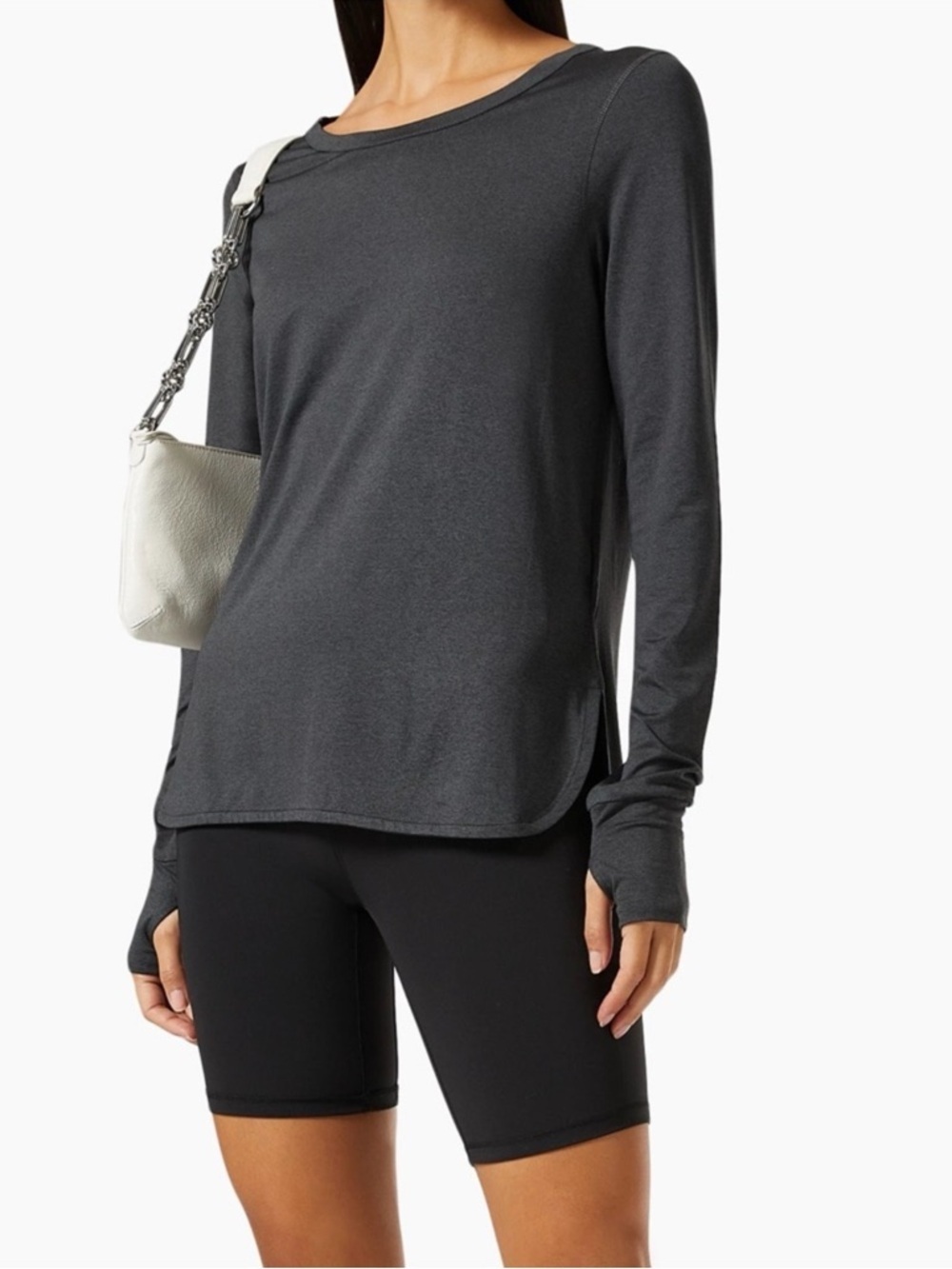 Varley ‘Kearney’ Charcoal Gray Long Sleeve Top with Thumbholes Size Medium